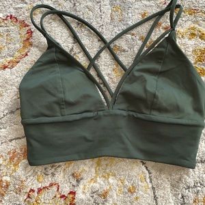 Lululemon sports bra with padding. Green color